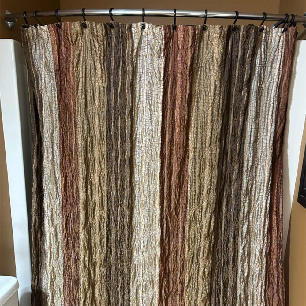 Shower Curtain w/ coordinating Liner & Shower Hooks